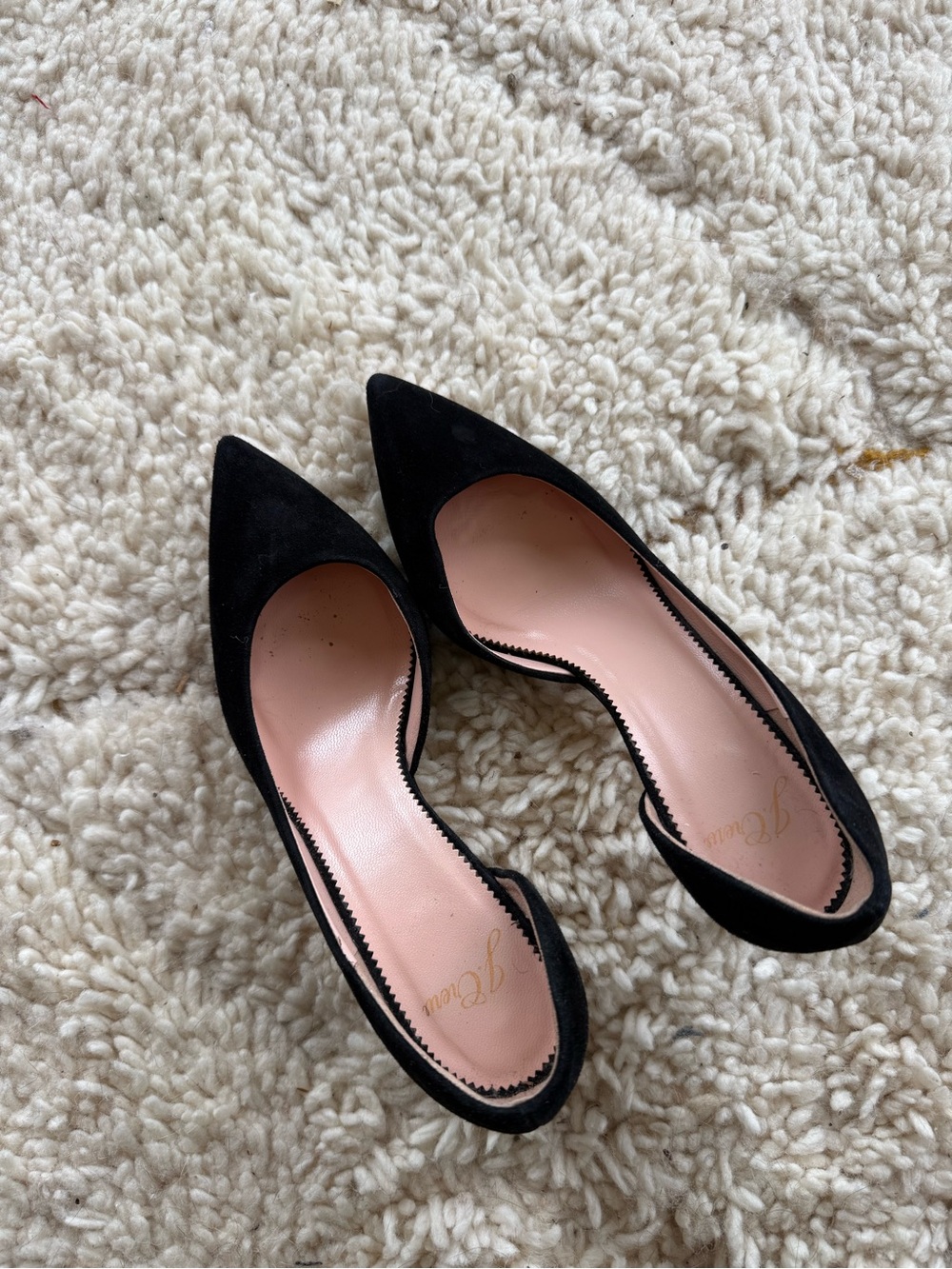 J. Crew Black Pointed-Toe Suede low heels
